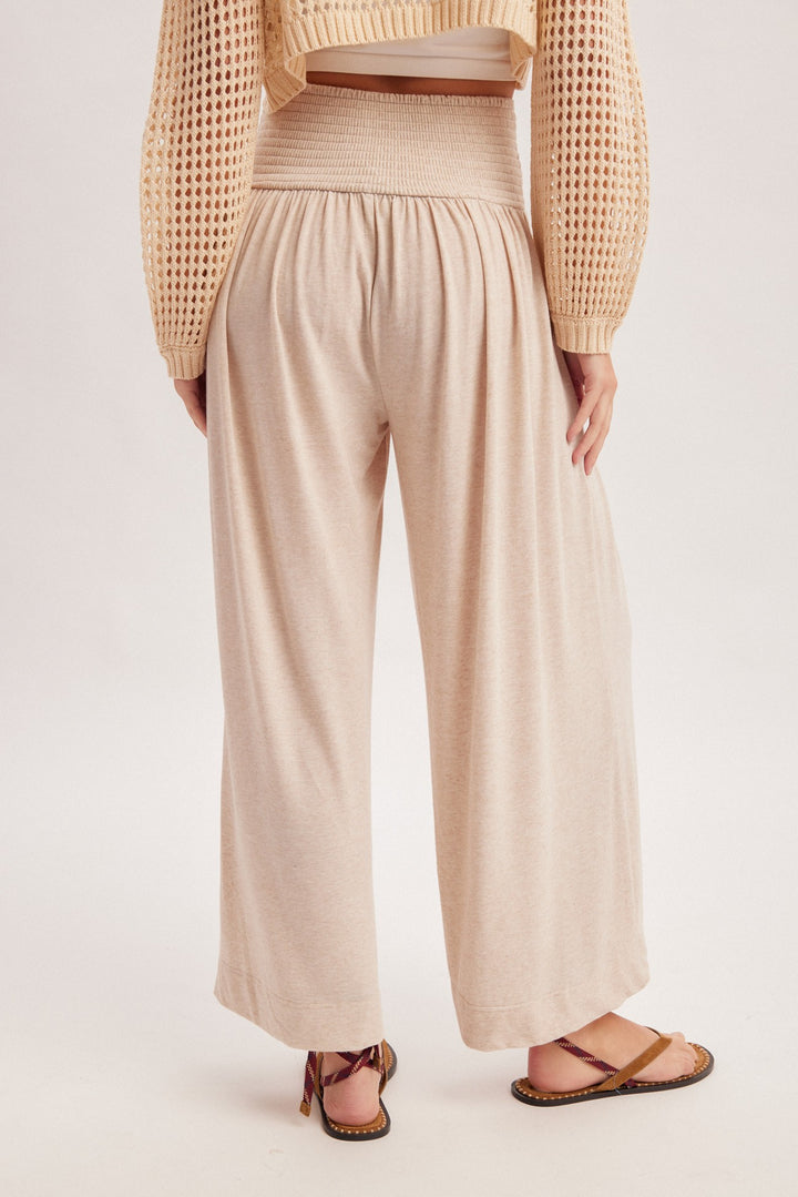 Smocked Pouch Knit Pants