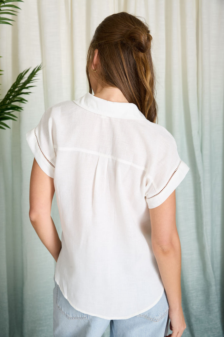 Line by Line V Neck Knit Top