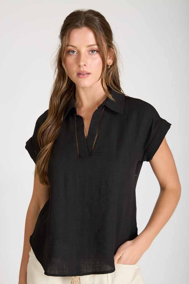 Line by Line V Neck Knit Top