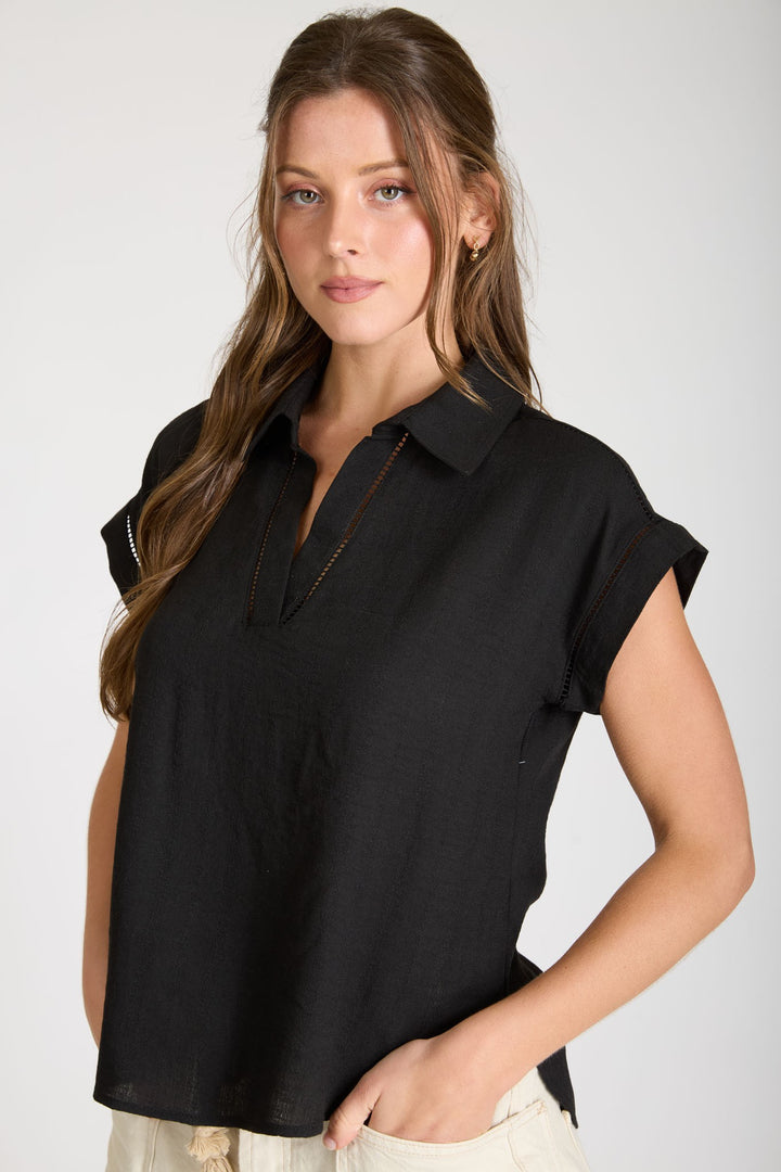 Line by Line V Neck Knit Top