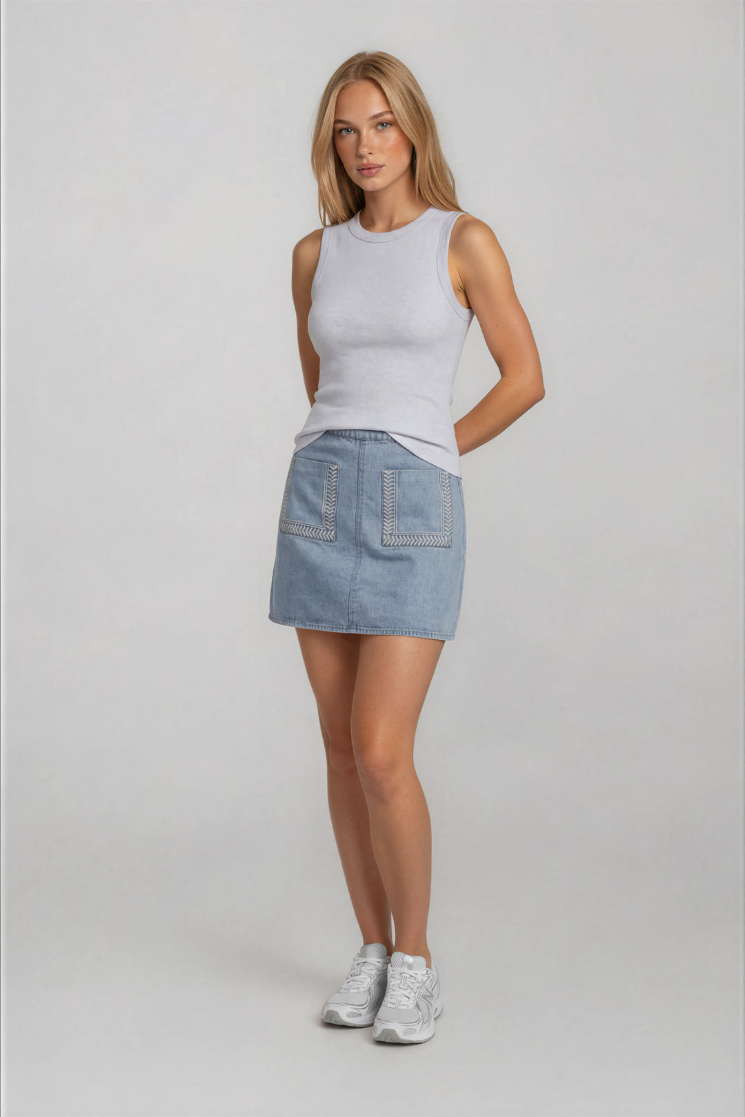 Stitched in Style Denim Mini Skirt
