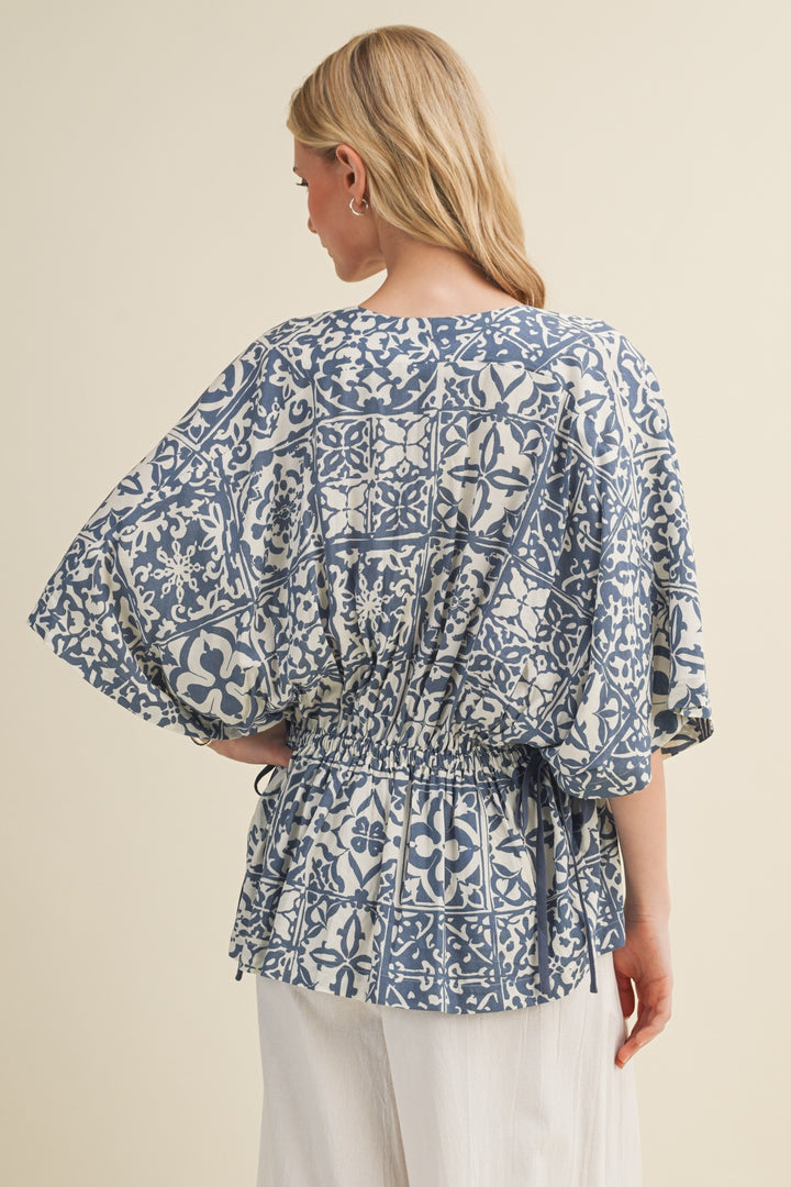 Sweet Bloom V-Neck Peplum Top
