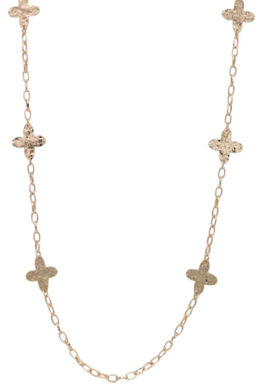 Diamond Flower Long Necklace