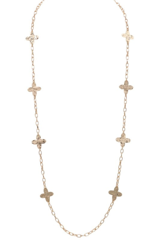 Diamond Flower Long Necklace