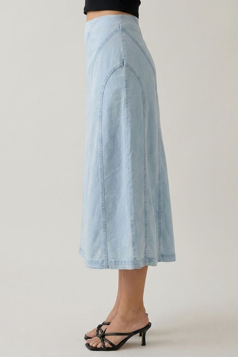 Diagonal Direction Tencel Skirt
