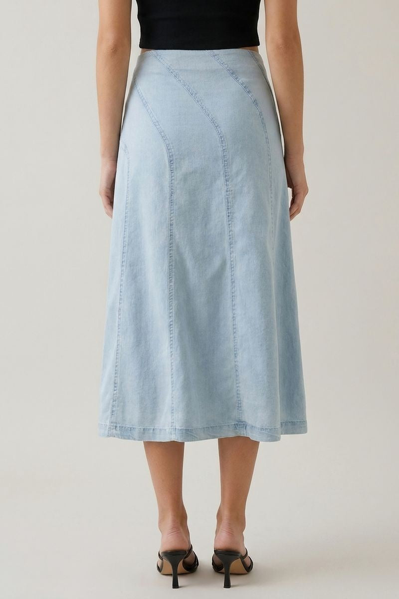 Diagonal Direction Tencel Skirt