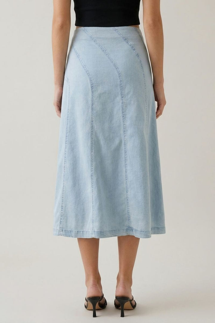 Diagonal Direction Tencel Skirt