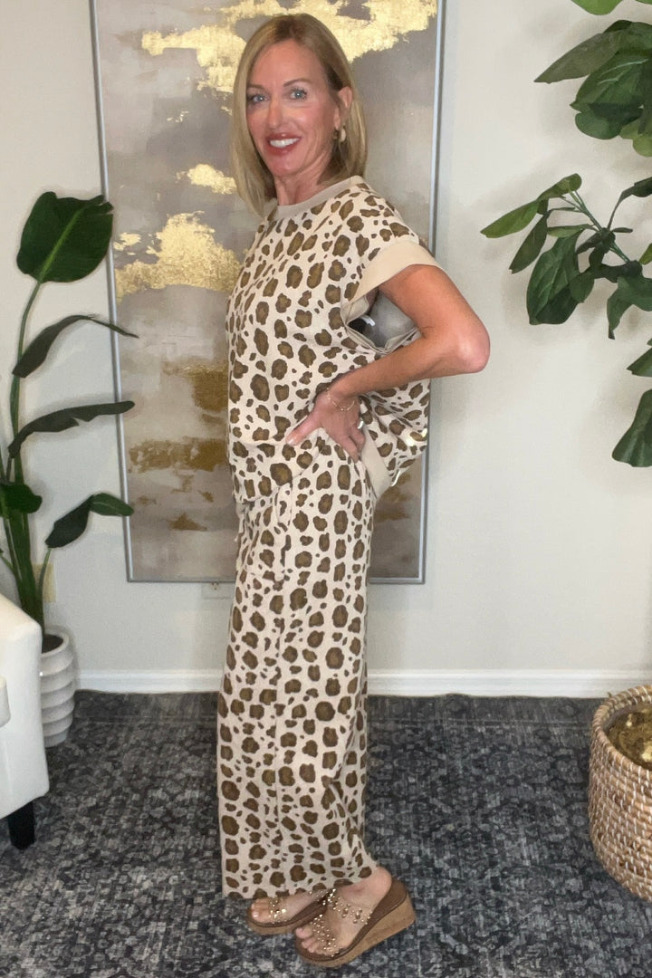 Leopard Print Scuba Top