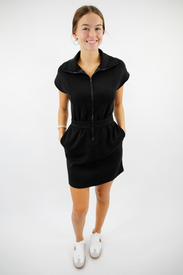 Sporty Zip-Up Mini Dress