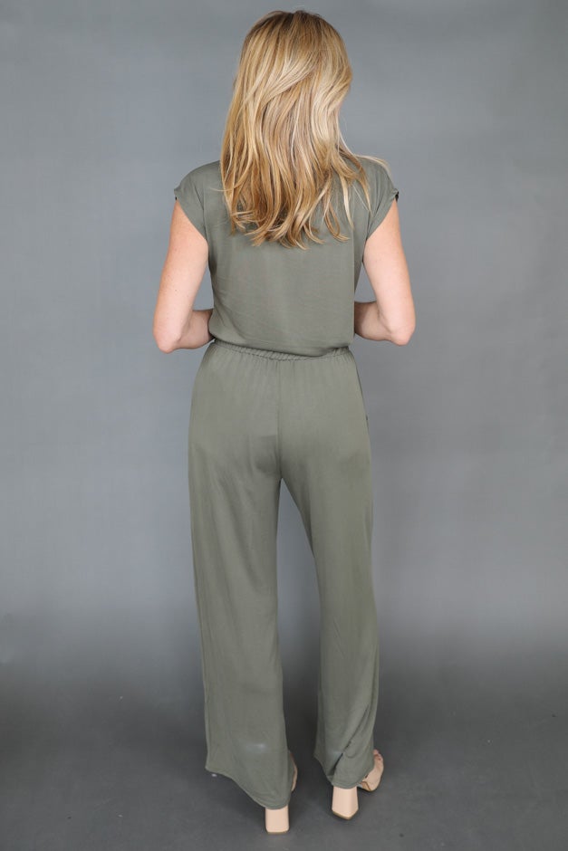 Olive Ease Draped Top