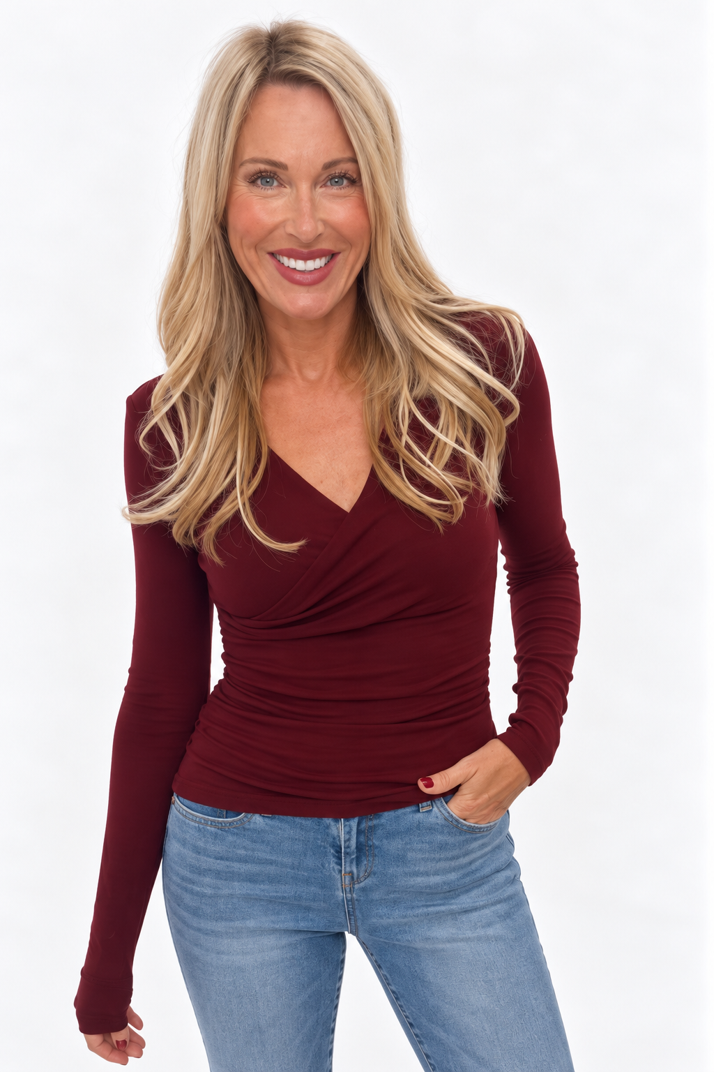 Carly V-Neck Knit Top