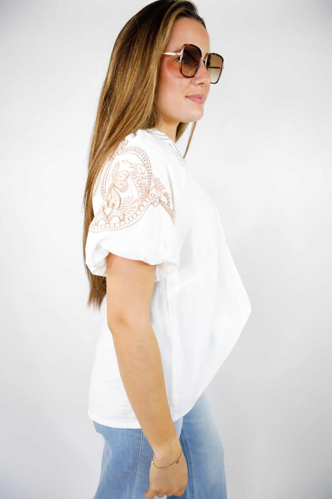Sahara Sands Embroidered Blouse