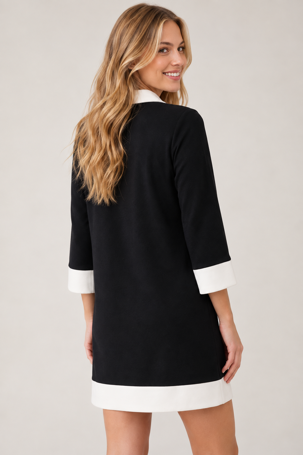 Soft Contrast Shift Dress