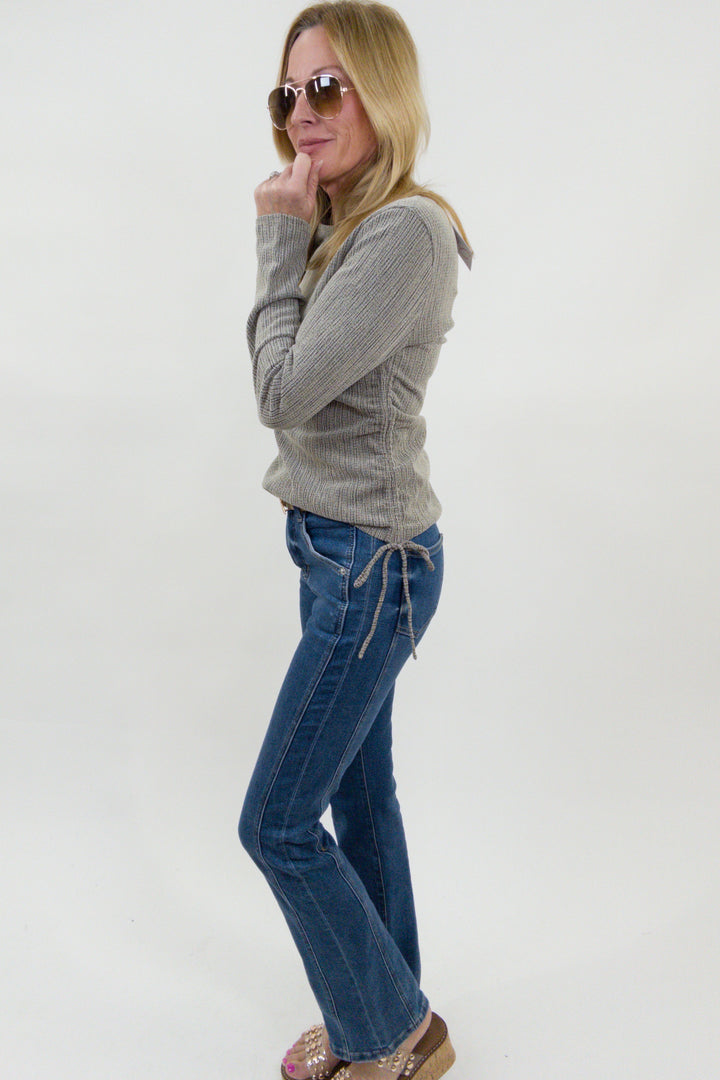 Black Label Ruched Knit Top