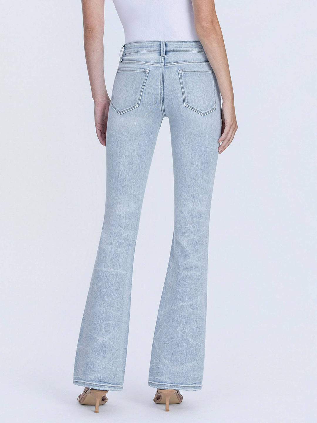 Tummy Control Mid Rise Light Wash Bootcut Jeans