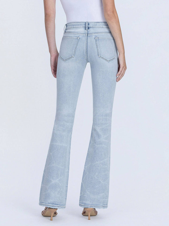 Tummy Control Mid Rise Light Wash Bootcut Jeans