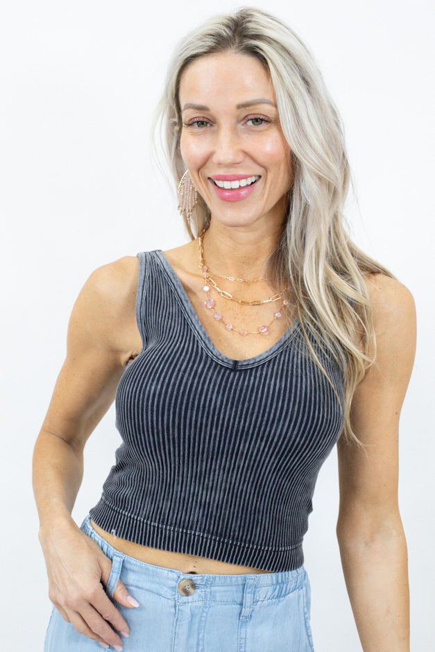 You And Me Ribbed V-Neck Bralette