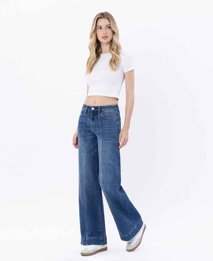 Polished Ease High Rise Wide Leg Trouser Jeans