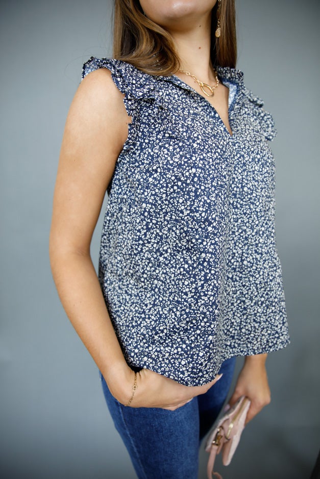 Morning Mist Ruffle Blouse *Final Sale*