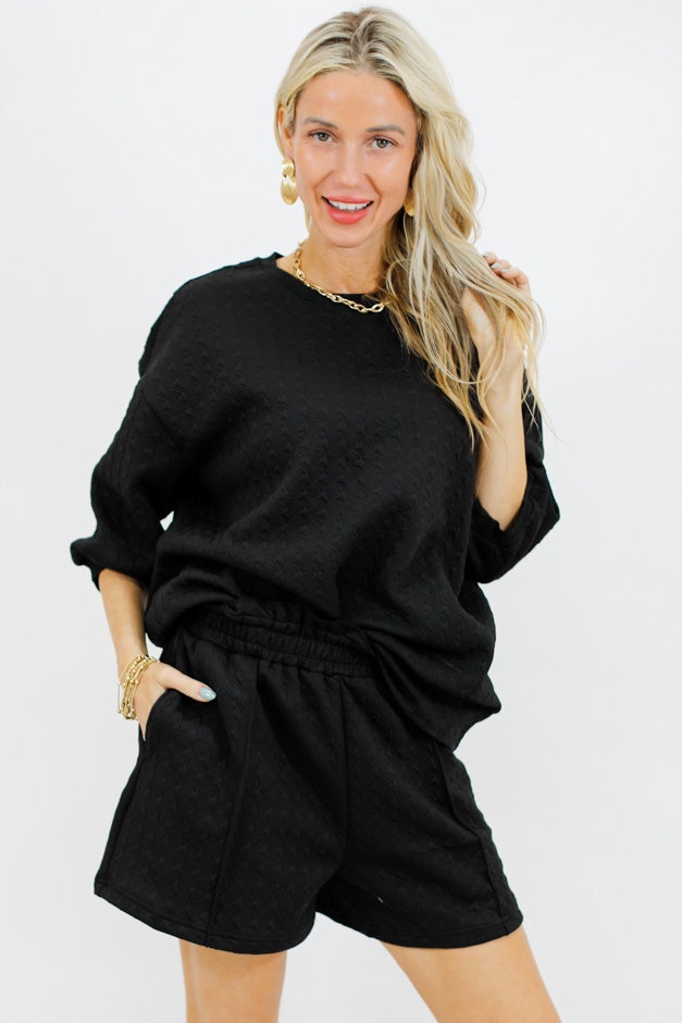 Luxe Lounge Textured Knit Shorts- Fashionable and Practical *Final Sale*
