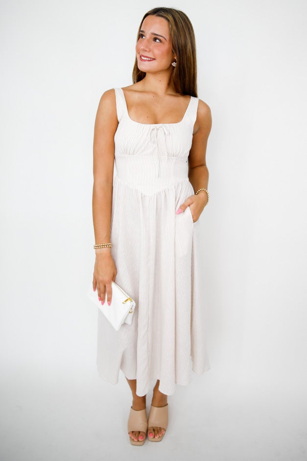 Sand Dune Corset Midi Dress *Final Sale*