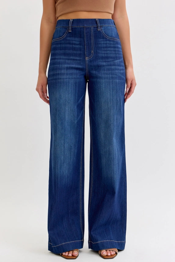 All Day Comfort Wide Leg Jeans Dark Wash