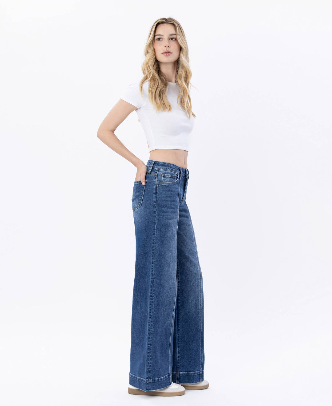 Polished Ease High Rise Wide Leg Trouser Jeans