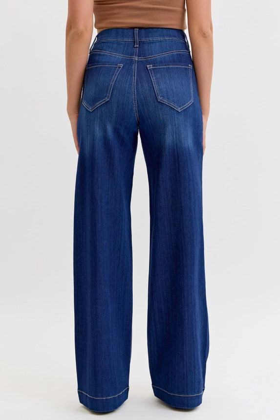 All Day Comfort Wide Leg Jeans Dark Wash