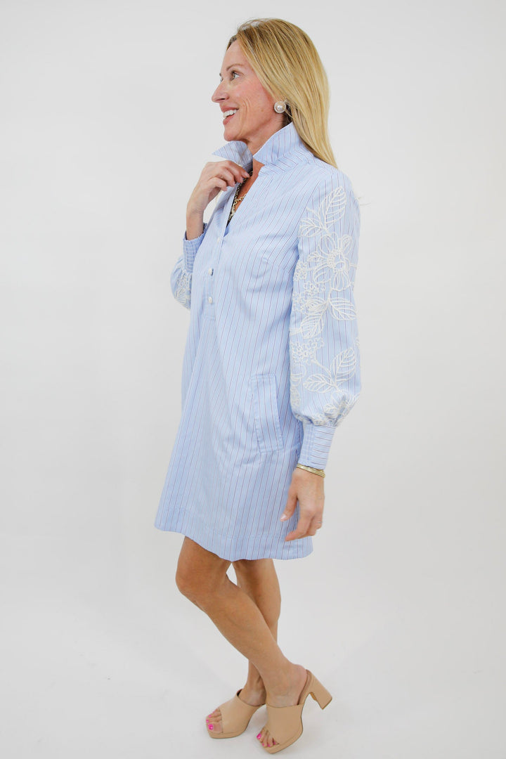 Harborview Embroidered Shirt Dress