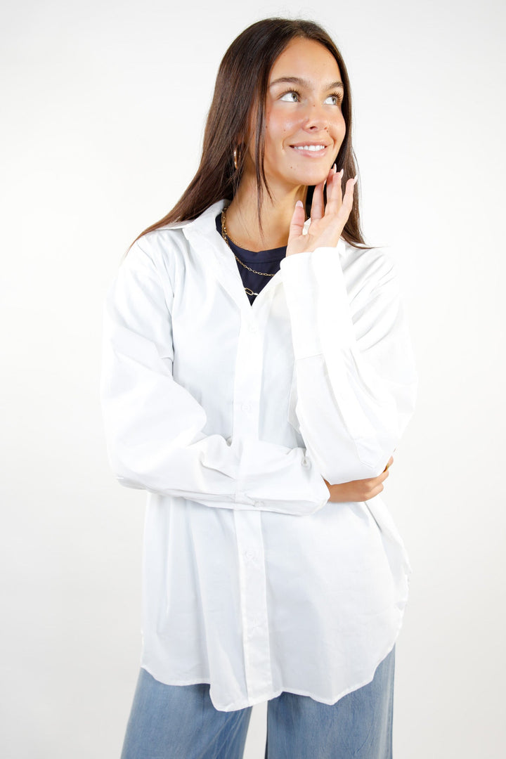 Effortless Ivory Oversized Button Down