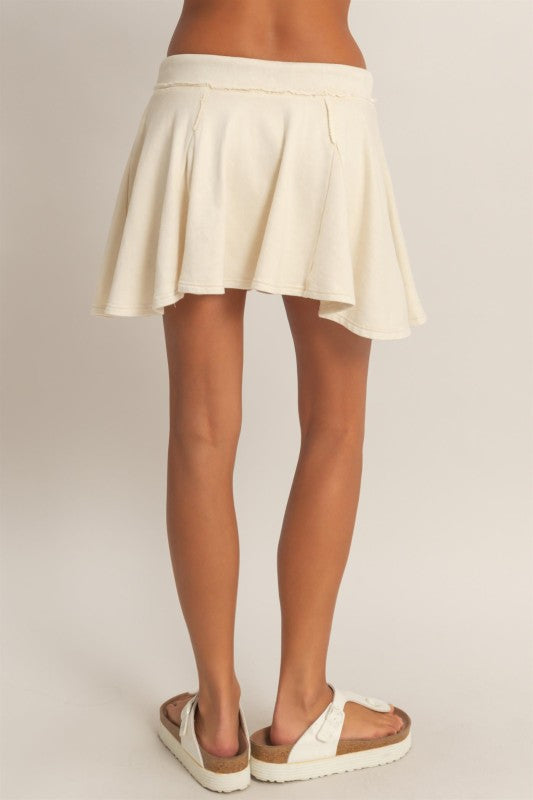 Cozy Contrast Knit Skort