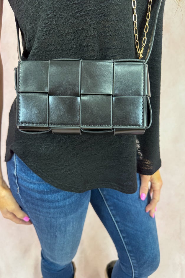 Woven Vegan Leather Crossbody Bag *Final Sale*