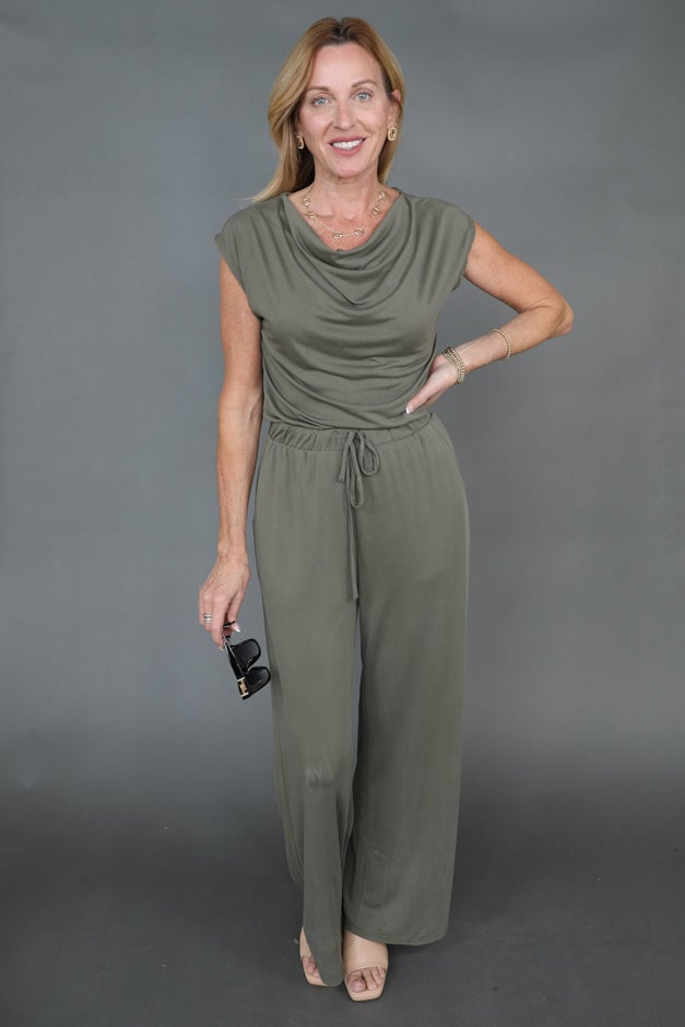 Olive Ease Draped Top