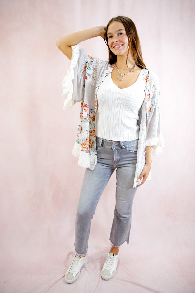 Boho  Floral Patchwork Cardigan