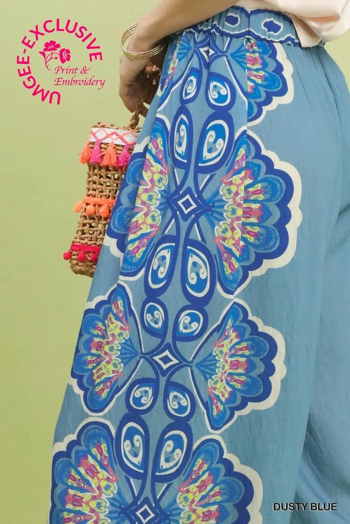 Print Wide Leg Palazzo Pants