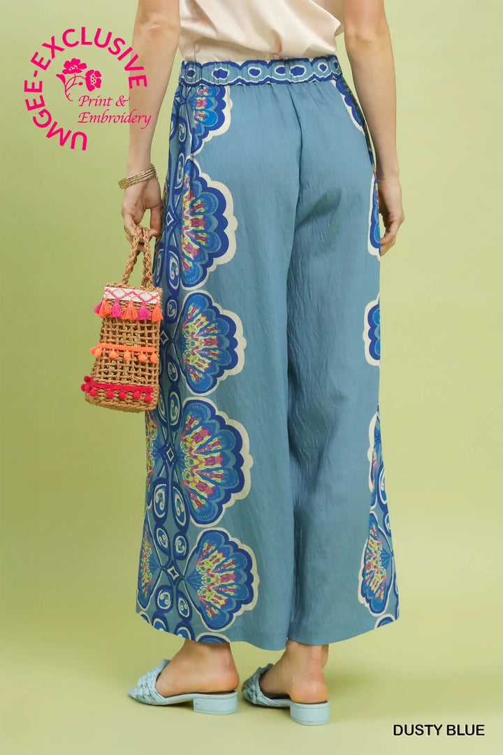 Print Wide Leg Palazzo Pants
