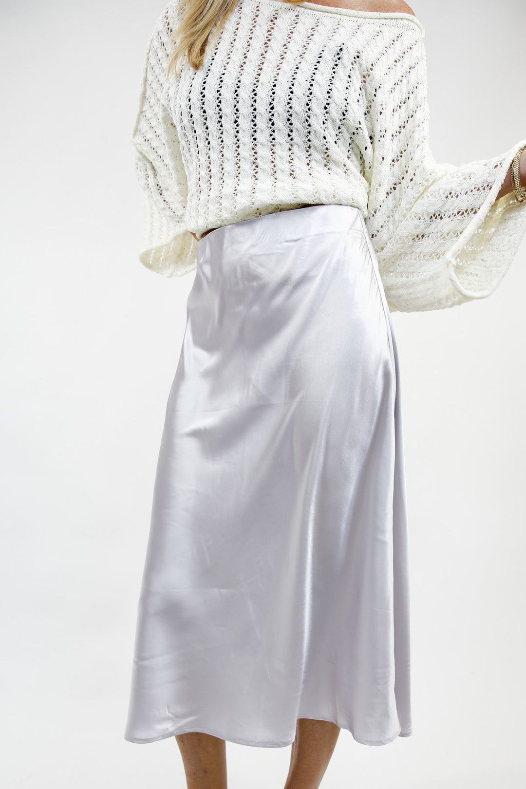 Soft Romance Satin Midi Skirt