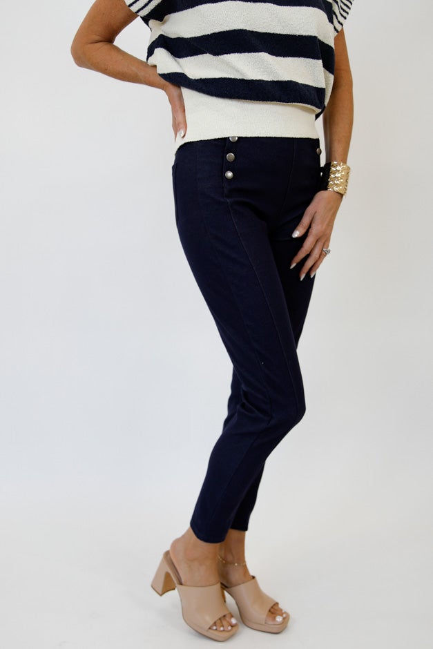 High-Waisted Sailor Skinny Pant