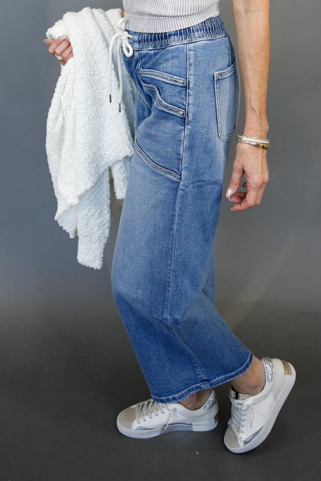 Vervet Drawstring Wide Leg Jeans *Final Sale*