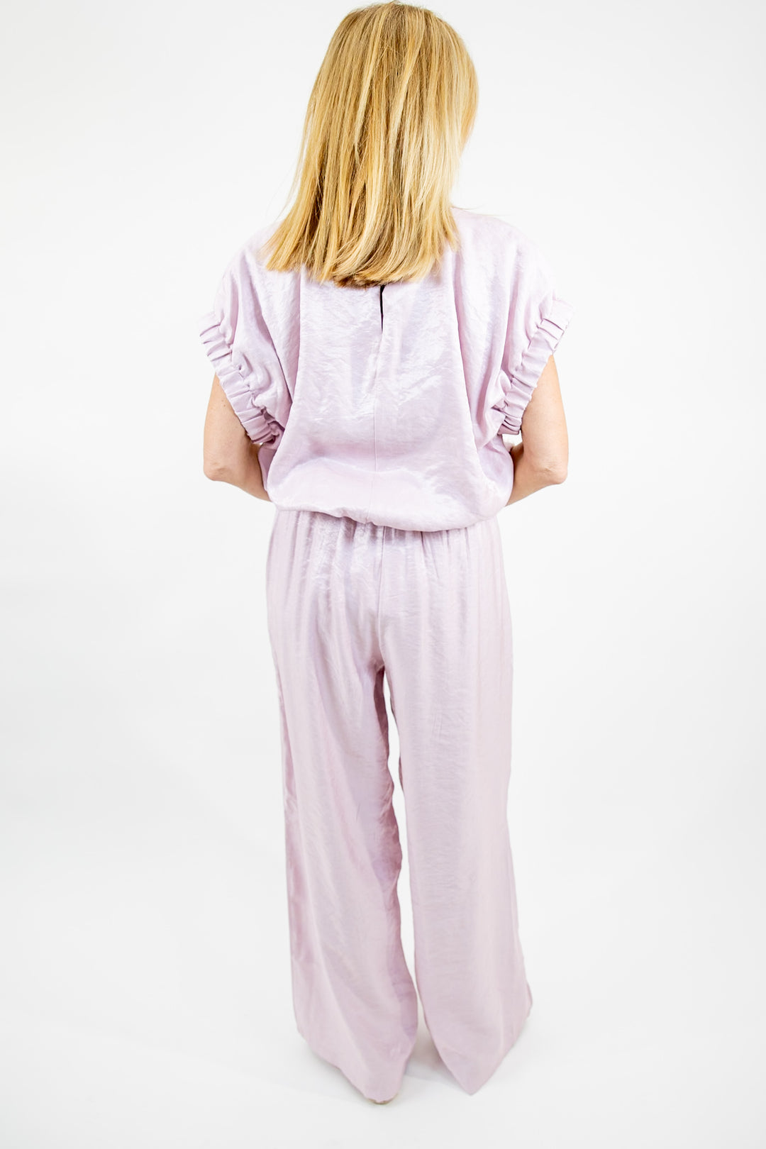 Pink High Rise Wide Leg Pants