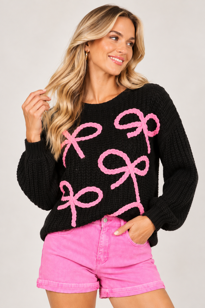 Coquette Bow Christmas Sweater