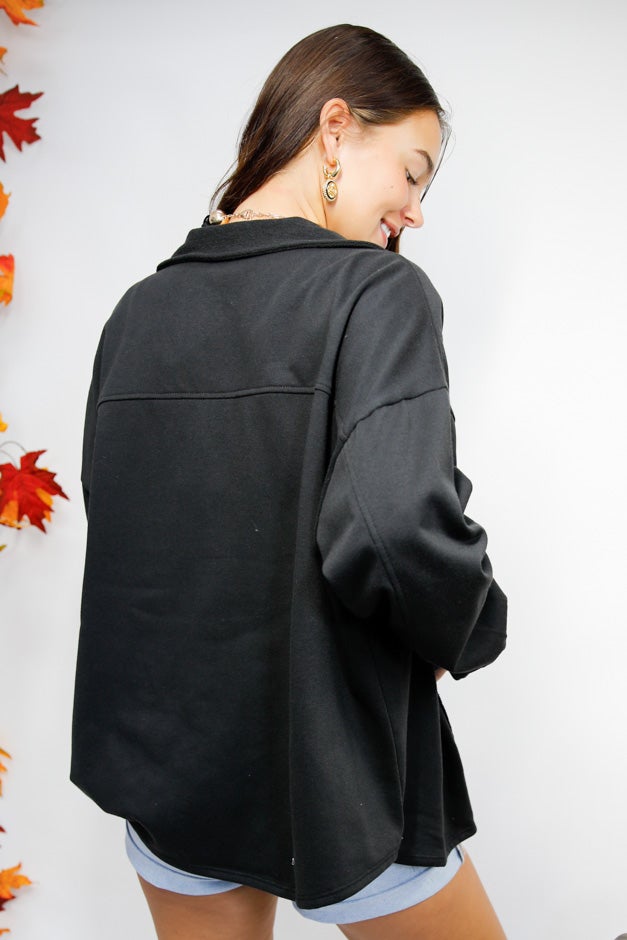 Distressed Oversized Denim Shacket