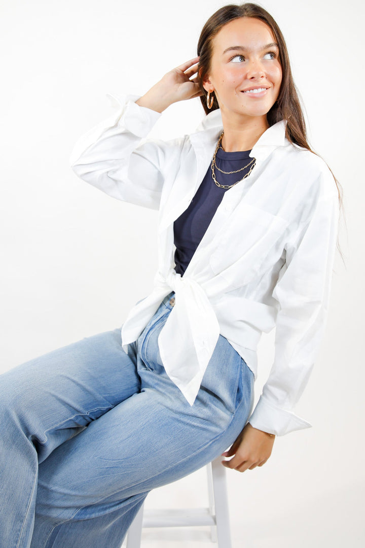 Effortless Ivory Oversized Button Down