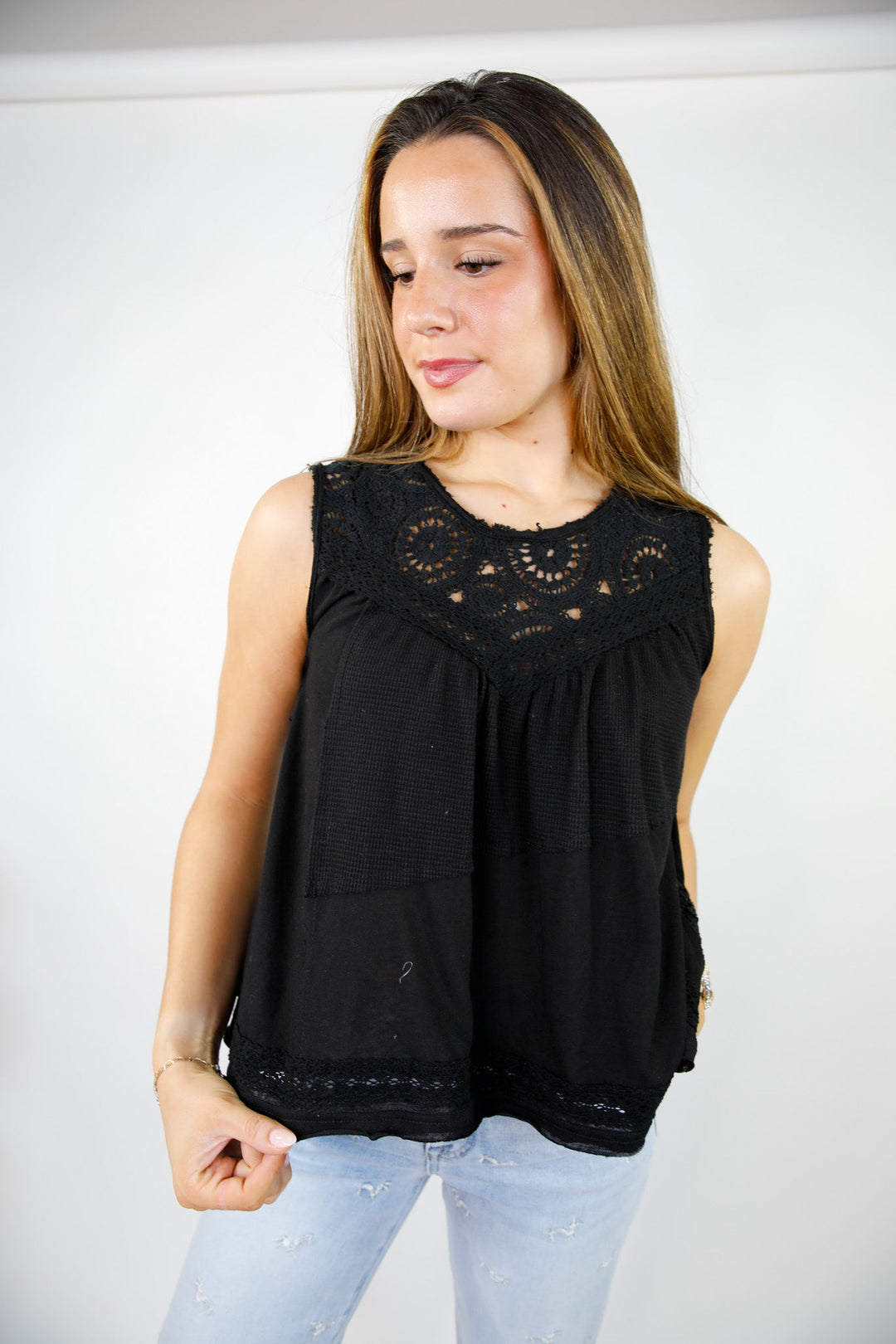 Evening Bloom Crochet Tank