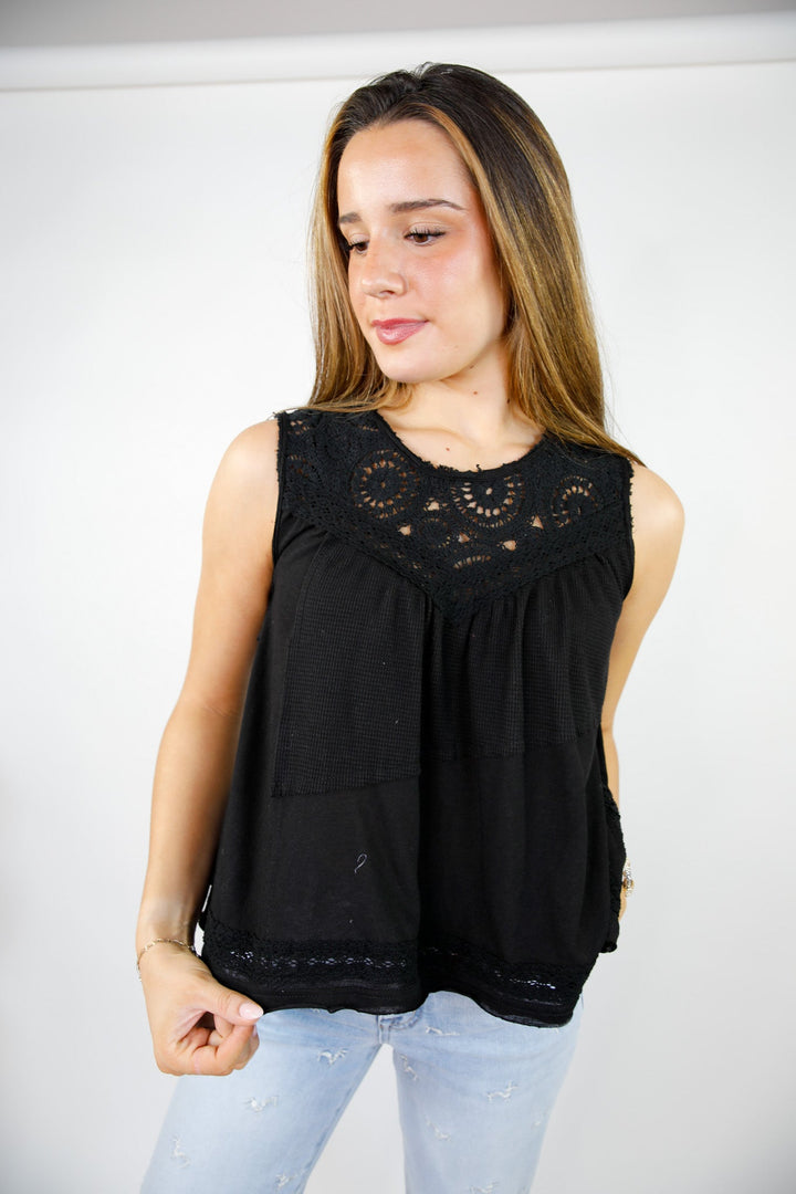 Evening Bloom Crochet Tank