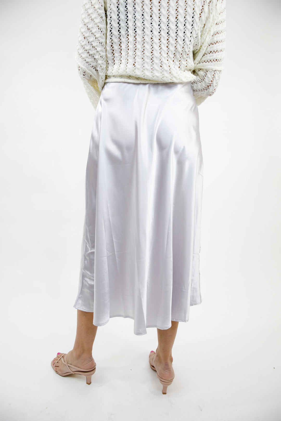 Soft Romance Satin Midi Skirt