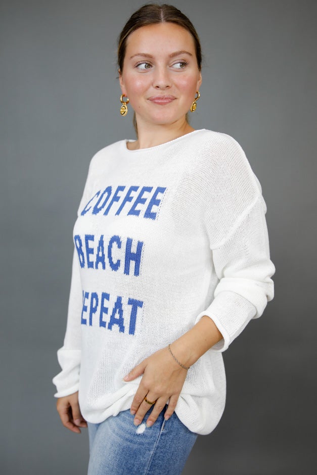 Coffee, Beach, Repeat Sweater