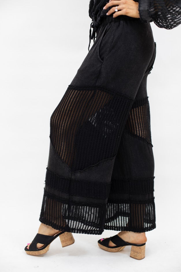 Passing By Knit Panel Pants *Final Sale*