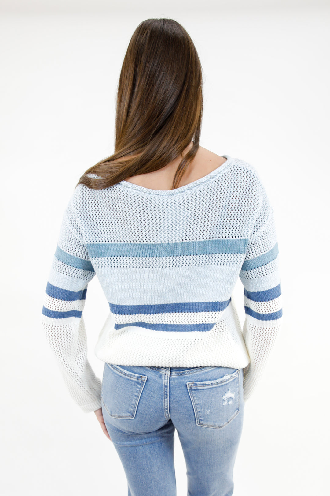 Boatneck Long Sleeve Stripe Sweater