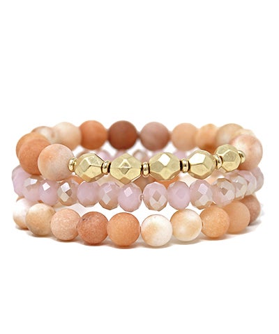 Golden Horizon Beaded Bracelet Stack